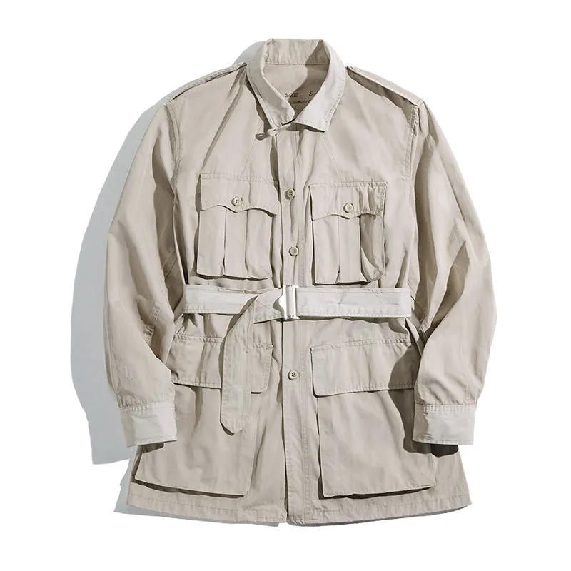 1950's USAF Safari Jacket Retro Khaki Trench Coats