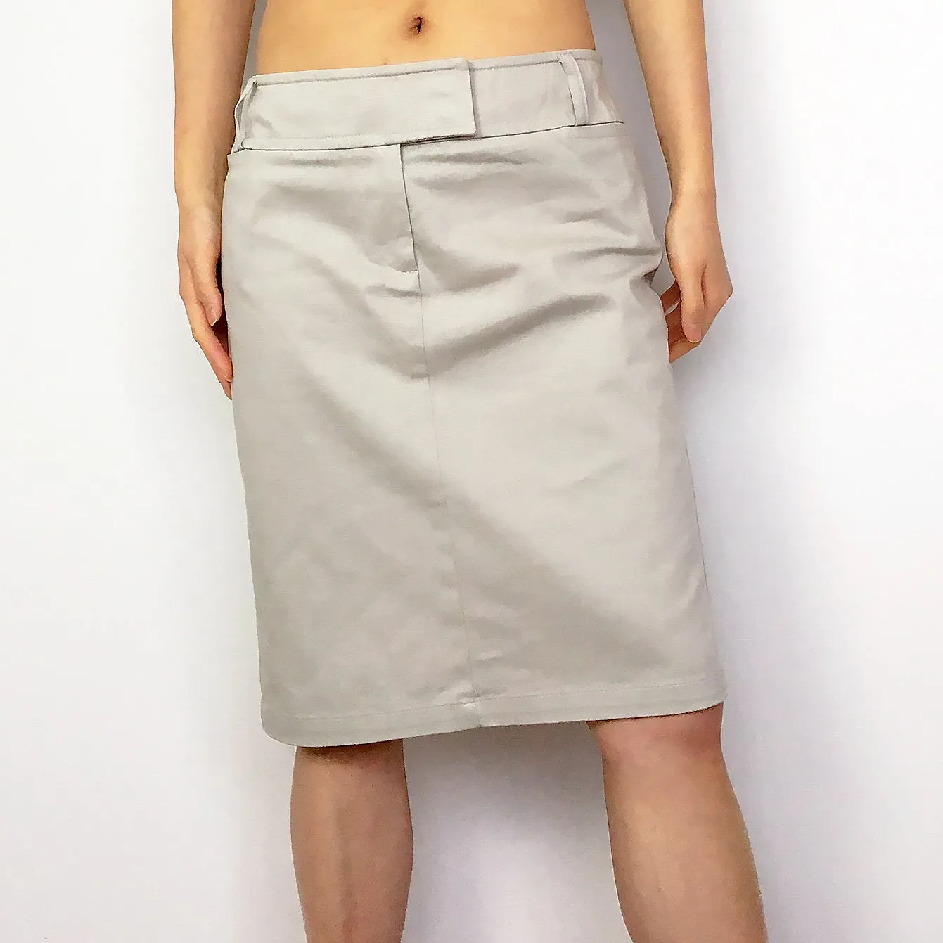 90S Y2K FRENCH CONNECTION BEIGE MID LENGTH PENCIL SKIRT