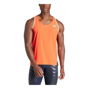 adidas Adizero Running Singlet Logo 'Bright Orange' Top, Orange