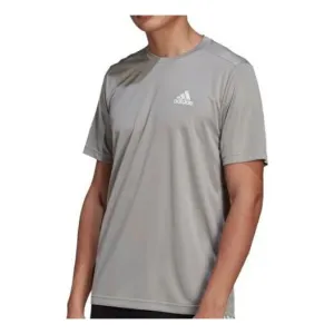 adidas AEROREADY Designed To Move Motion T-shirt 'Mgh Solid Gray White', Gray