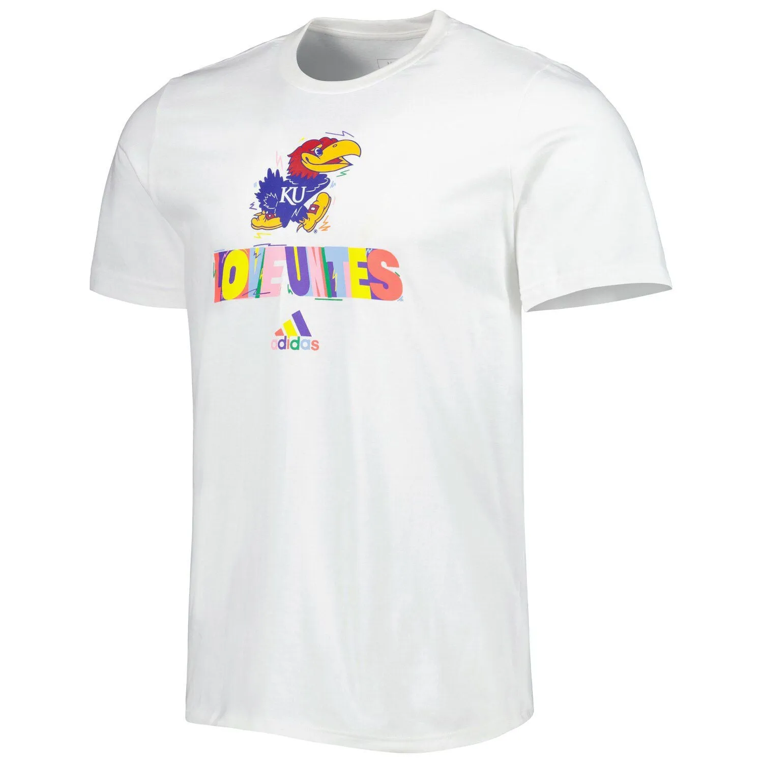 adidas Men's Kansas Jayhawks Pride Fresh White T-Shirt