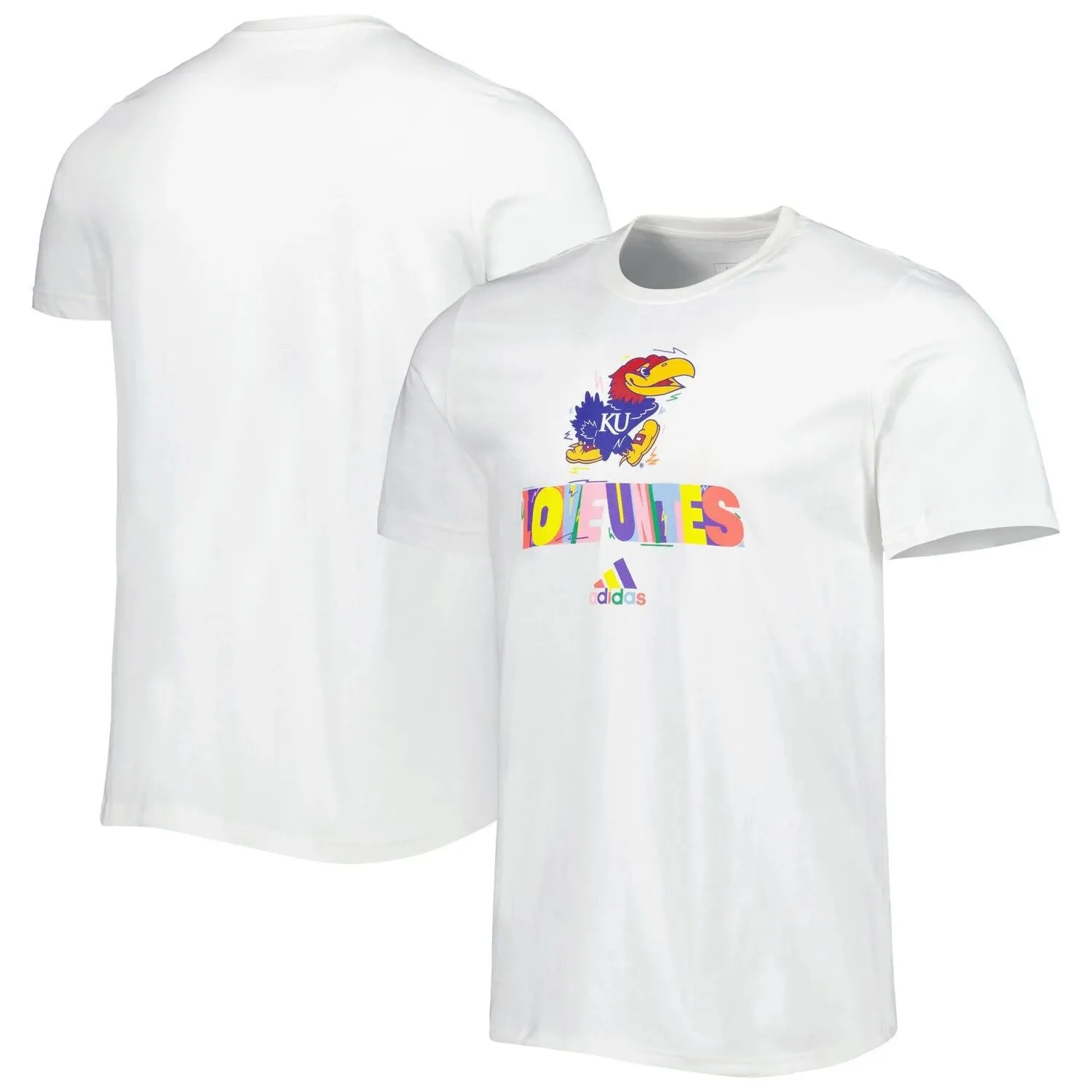 adidas Men's Kansas Jayhawks Pride Fresh White T-Shirt