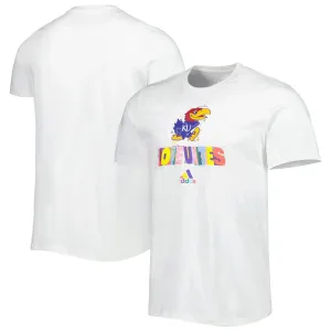 adidas Men's Kansas Jayhawks Pride Fresh White T-Shirt