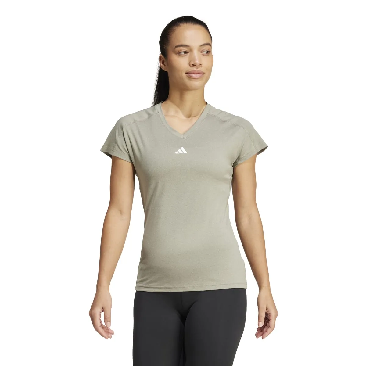 adidas Women's Aeroready Train Essentials Minimal Branding V-Neck T-Shirt