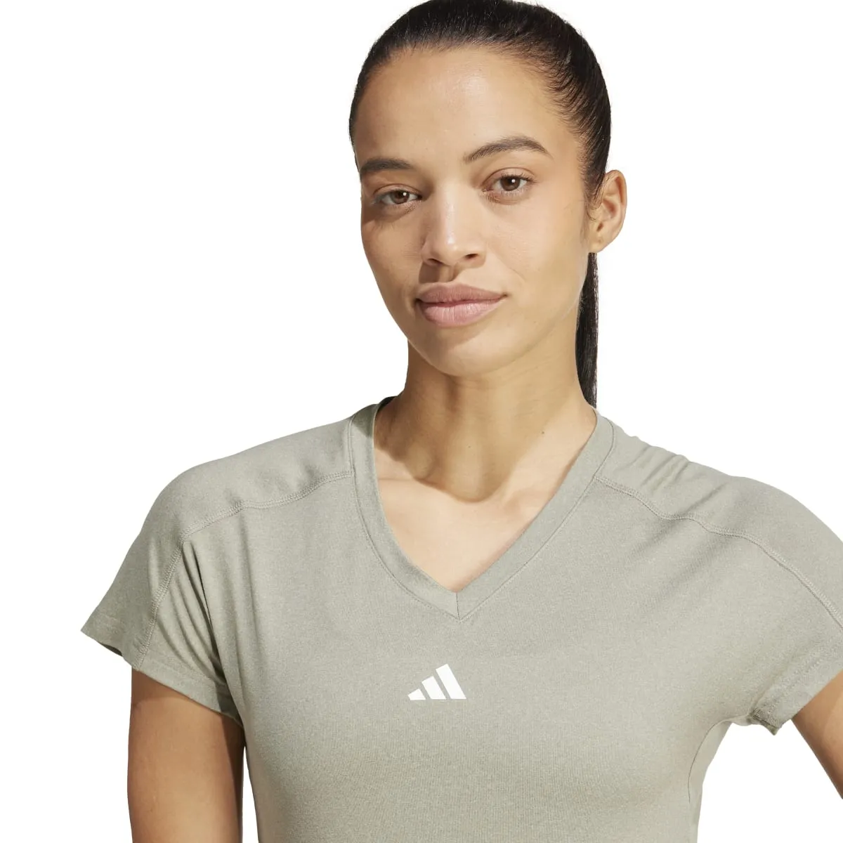 adidas Women's Aeroready Train Essentials Minimal Branding V-Neck T-Shirt