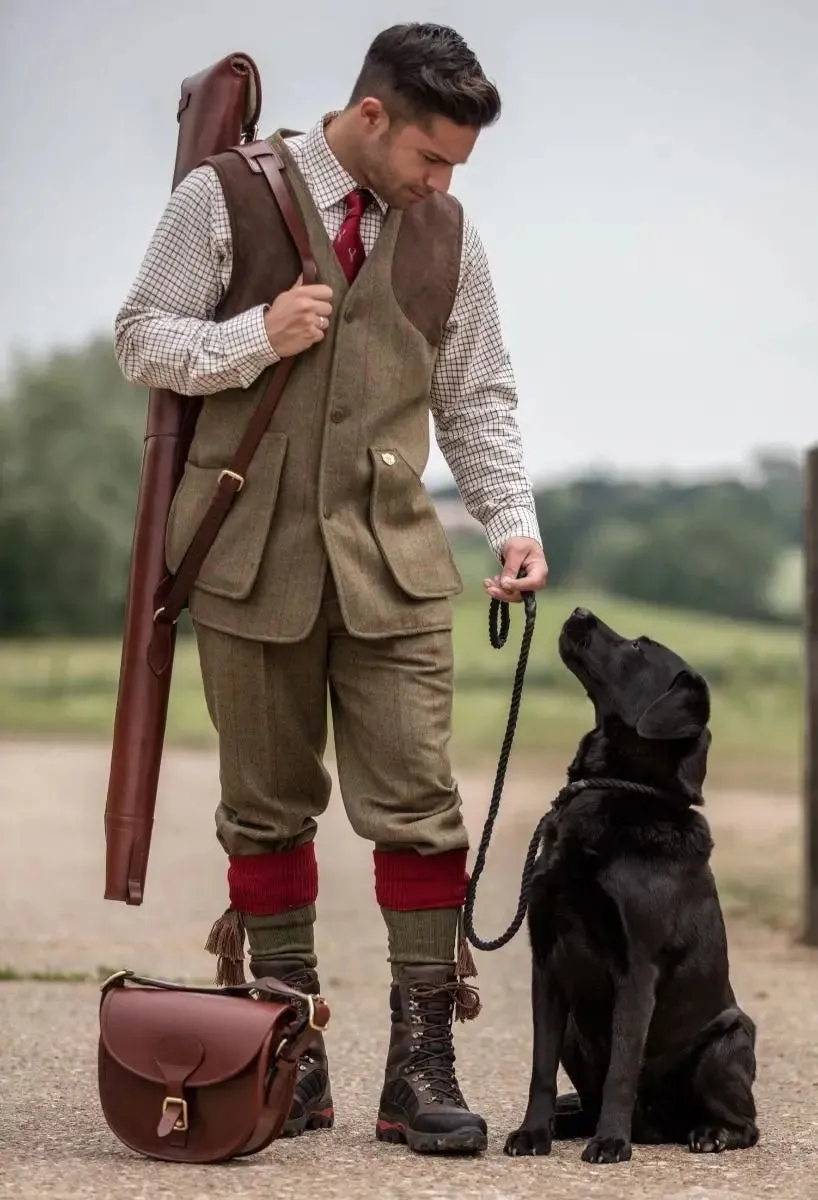 ALAN PAINE Combrook Mens Shooting Waistcoat - Sage