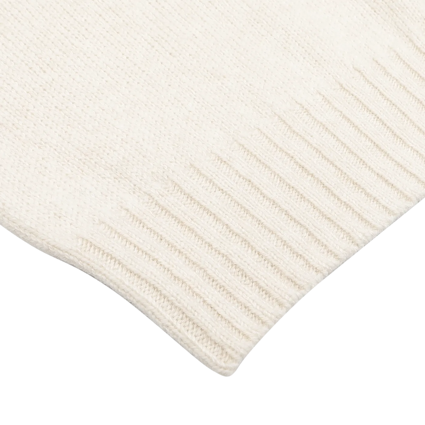 Almond White Extrafine Lambswool Rollneck