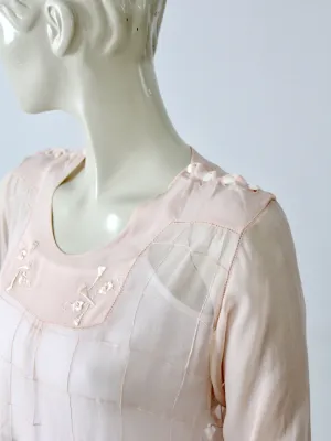 antique Edwardian pink silk blouse