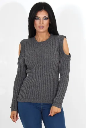 Auden Grey Cold Shoulder Top