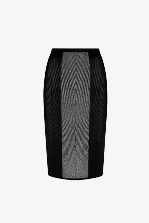 BEADED COMPACT VISCOSE SKIRT