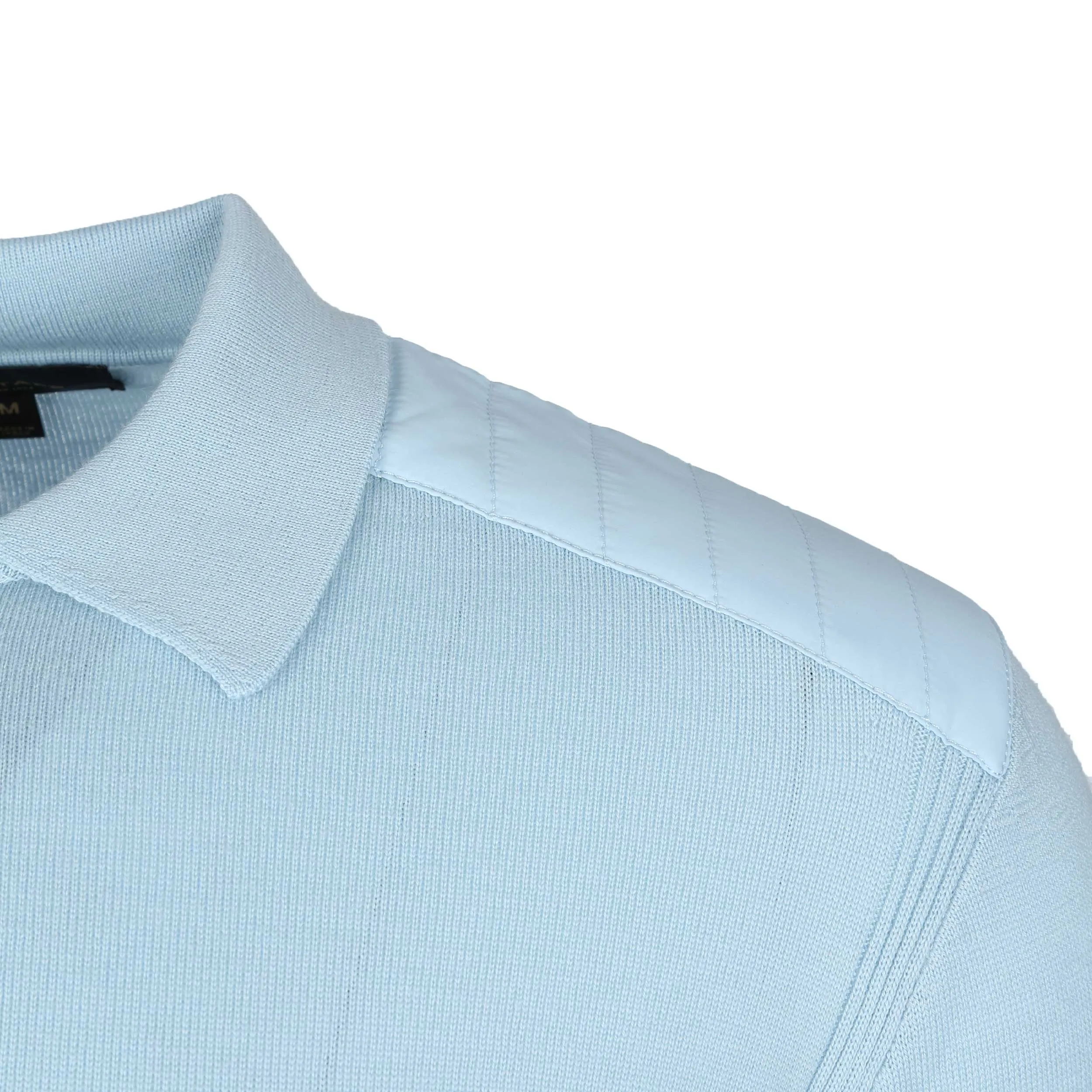 Belstaff Kirk Zip Polo Knitwear in Sky Blue