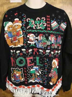 BEST NOEL and Bears Funny 80s Ugly Christmas Sweatshirt