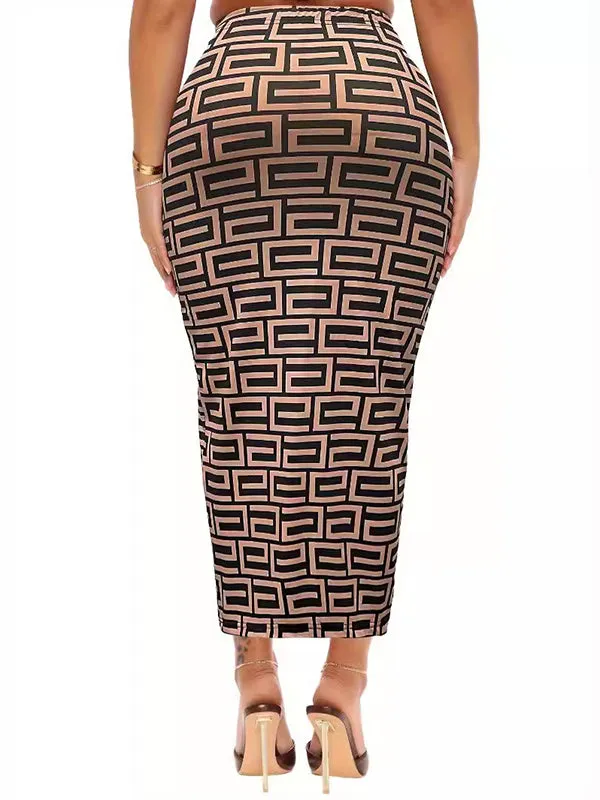 Bodycon Printed Skirts Bottoms