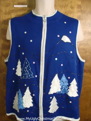 Bright Blue Ugliest Christmas Sweater Vest