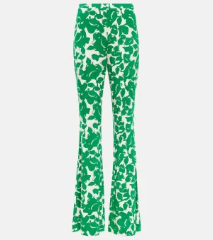 Brooklyn DIANE VON FURSTENBERG printed flared trousers, green