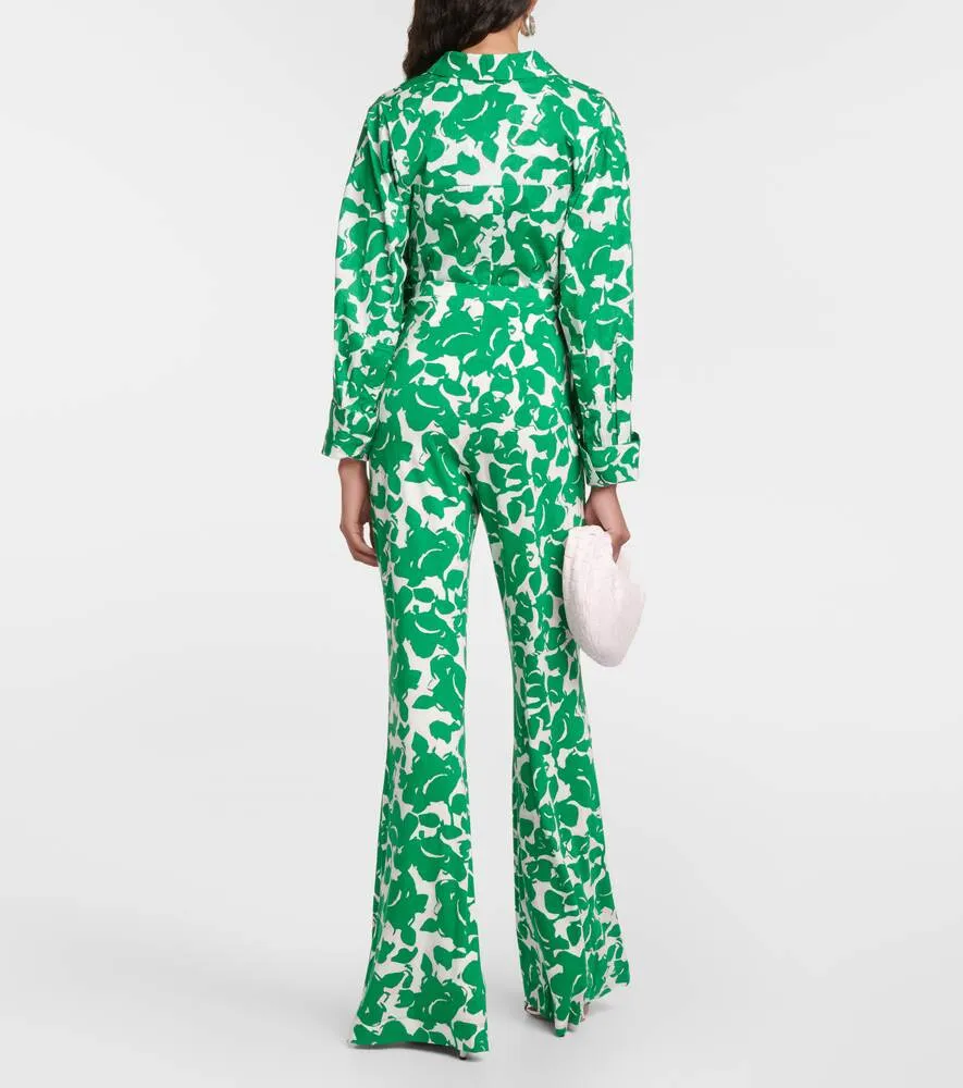 Brooklyn DIANE VON FURSTENBERG printed flared trousers, green