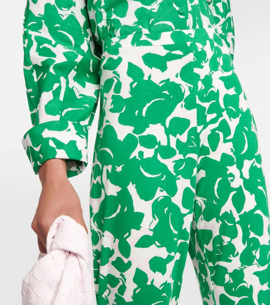 Brooklyn DIANE VON FURSTENBERG printed flared trousers, green