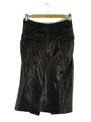 Burberry Black Leather Skirt 10