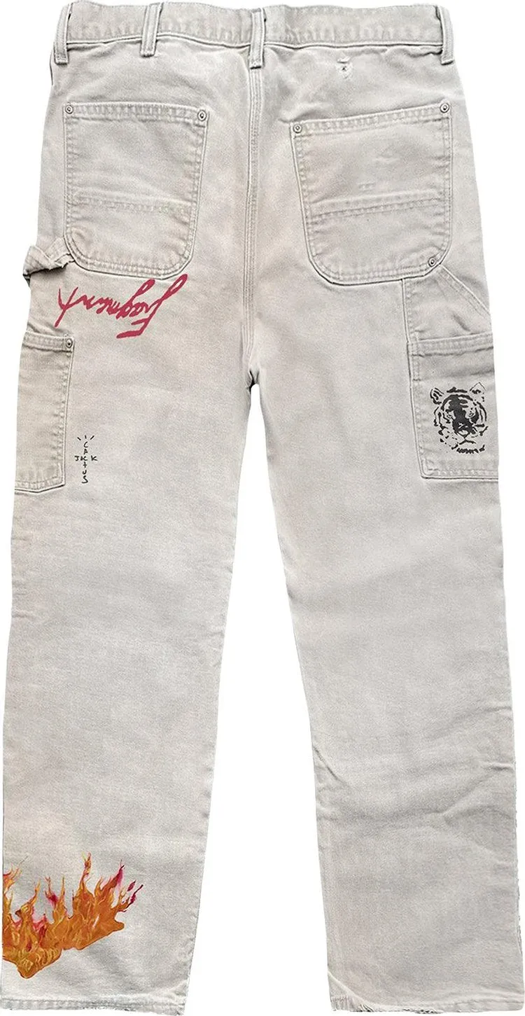 Cactus Jack by Travis Scott For Fragment Painters Imagination Pant 'White', white