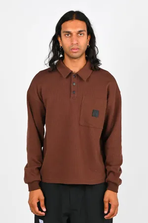 Candice Longsleeve Waffle Polo