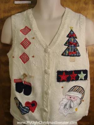 Crafty Simple Tacky Bad Christmas Sweater Vest