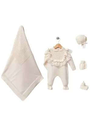 Daphne Cream Newborn Knitwear Coming Home Set (5pcs)