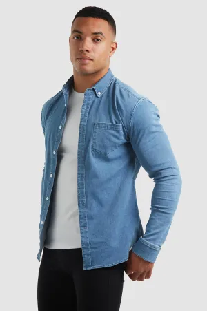 Denim Overshirt in Light Blue