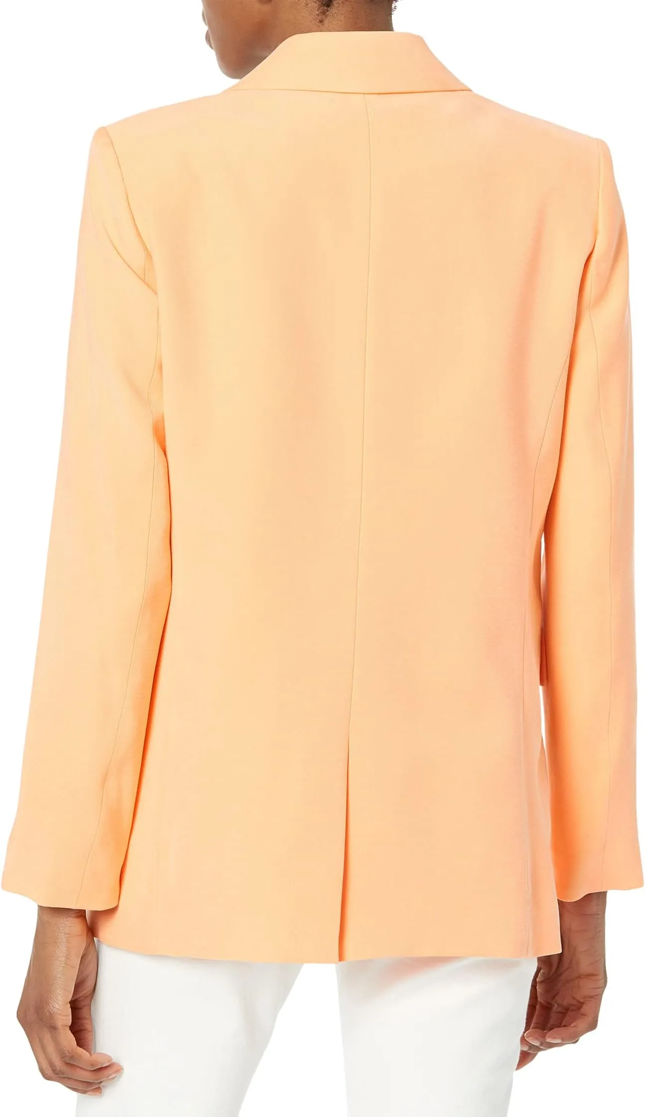 DKNY Matte Twill One Button Jacket in Canteloupe