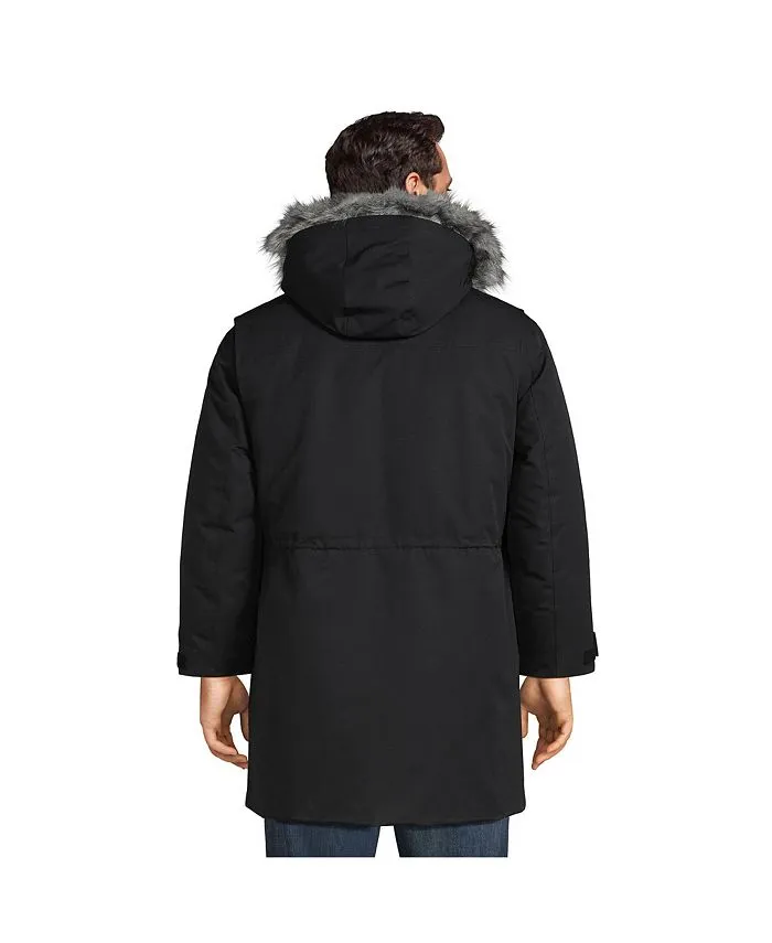 Expedition Lands' End Men's Waterproof Down Winter Parka, Black