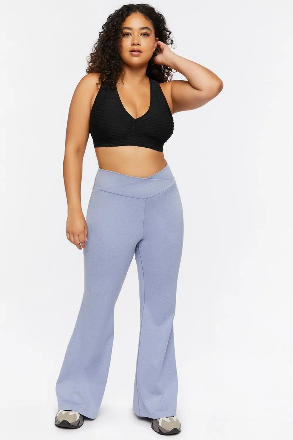 Forever 21 plus size flared trousers, blue