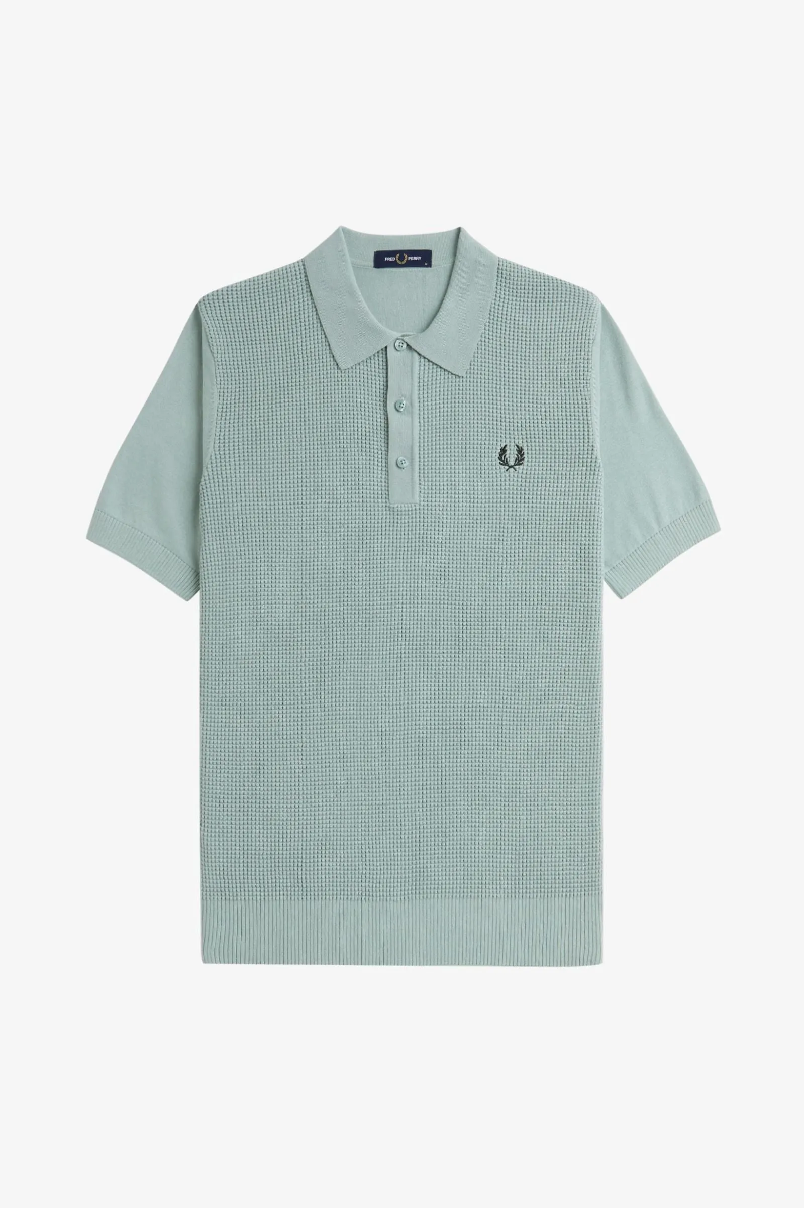 Fred Perry Silverblue Waffle Stitch Knitted Shirt