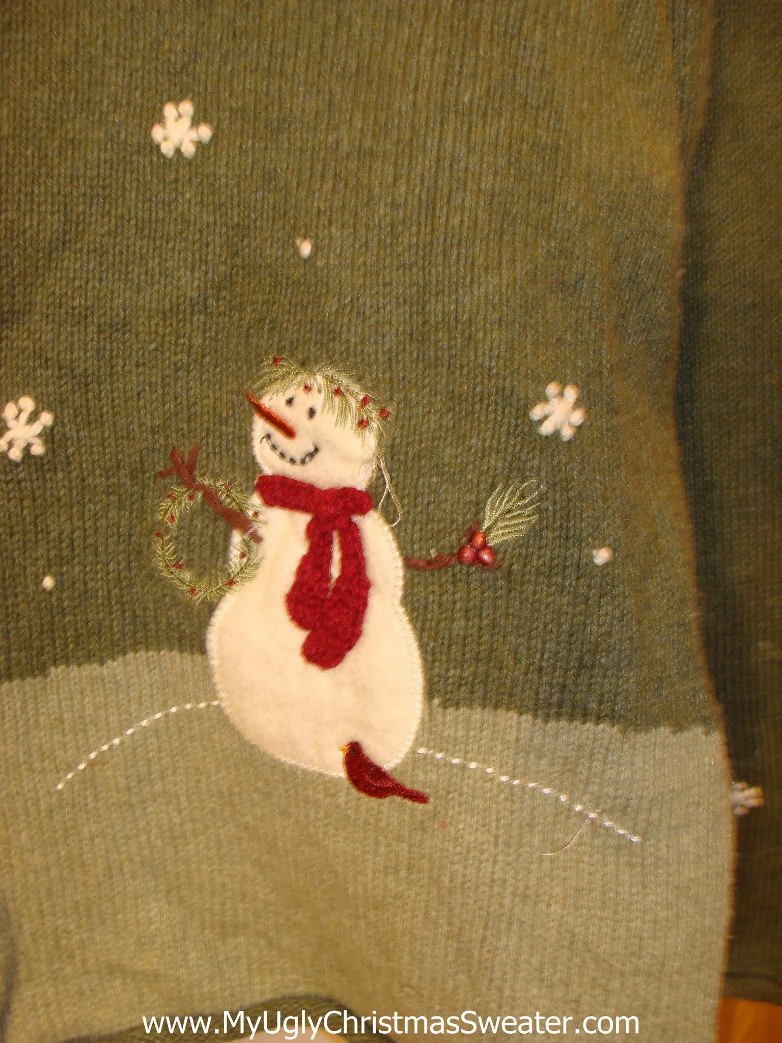 Green Snowman 2sided Tacky Christmas Sweater