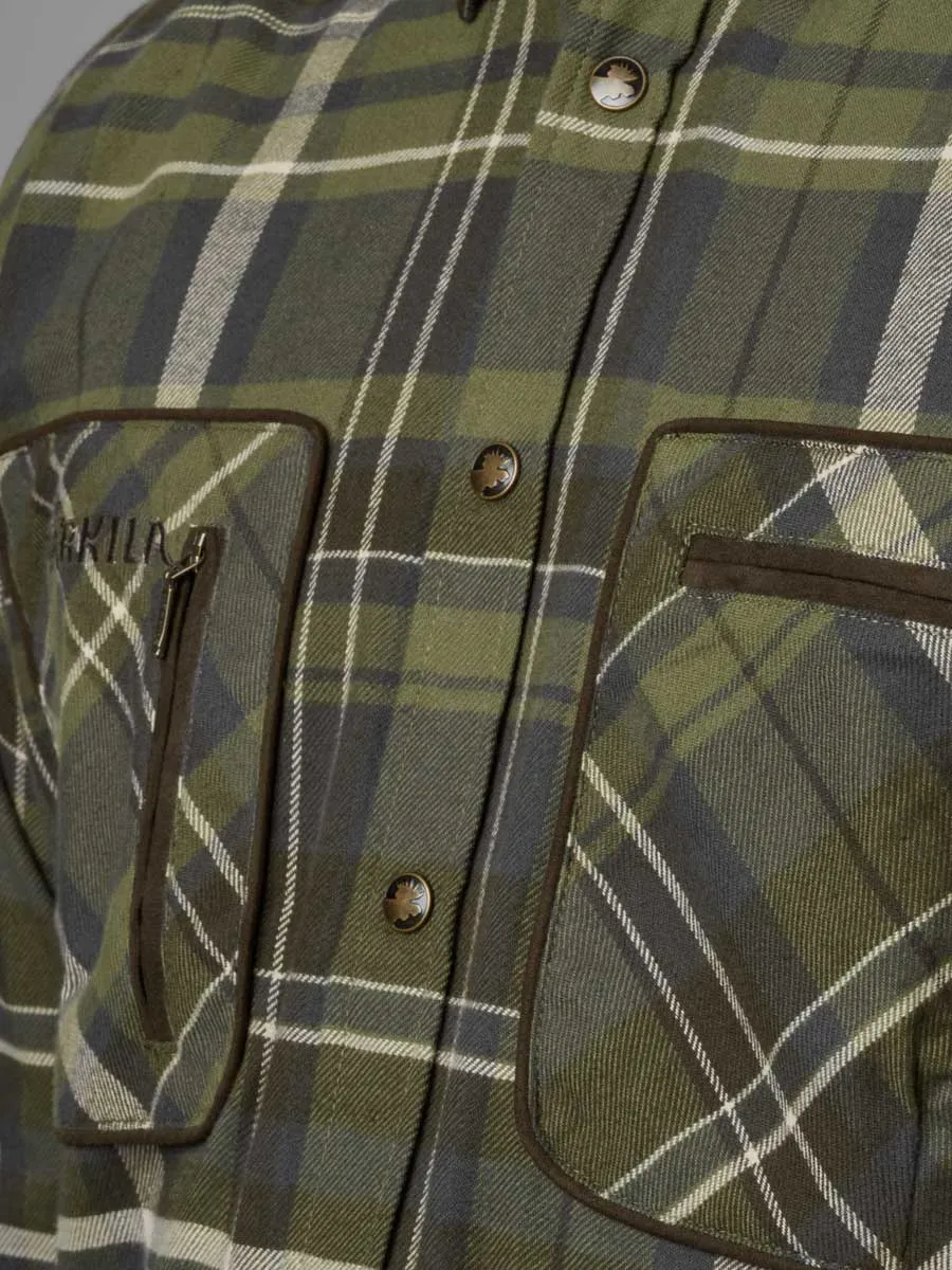 HARKILA Pajala Shirt - Mens Brushed Cotton - Olive Check