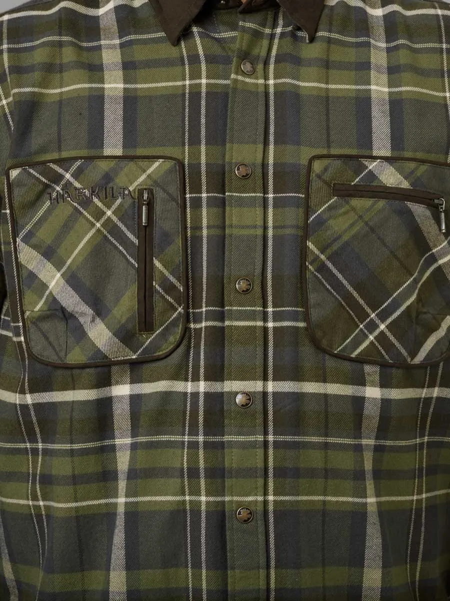 HARKILA Pajala Shirt - Mens Brushed Cotton - Olive Check