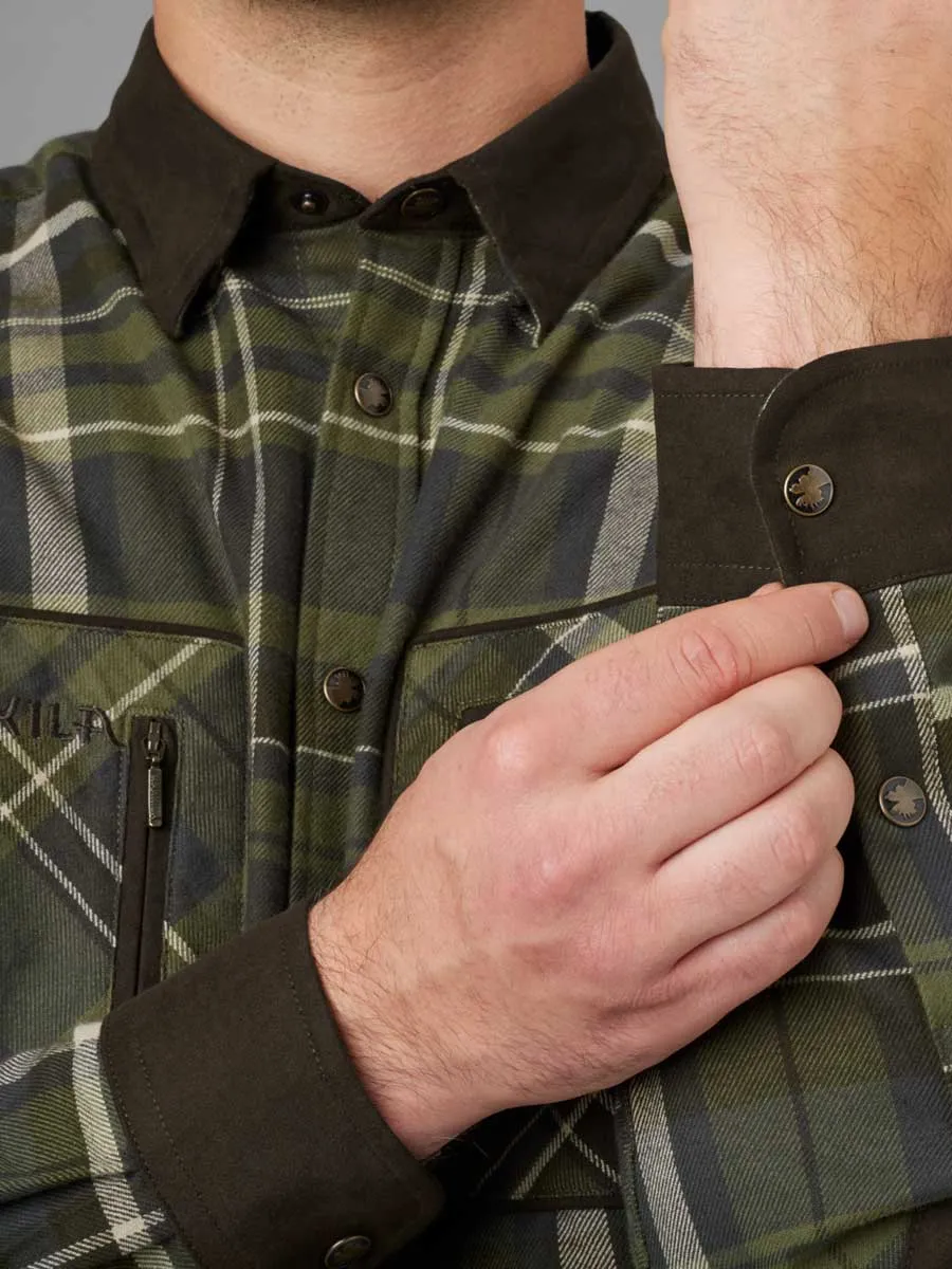 HARKILA Pajala Shirt - Mens Brushed Cotton - Olive Check