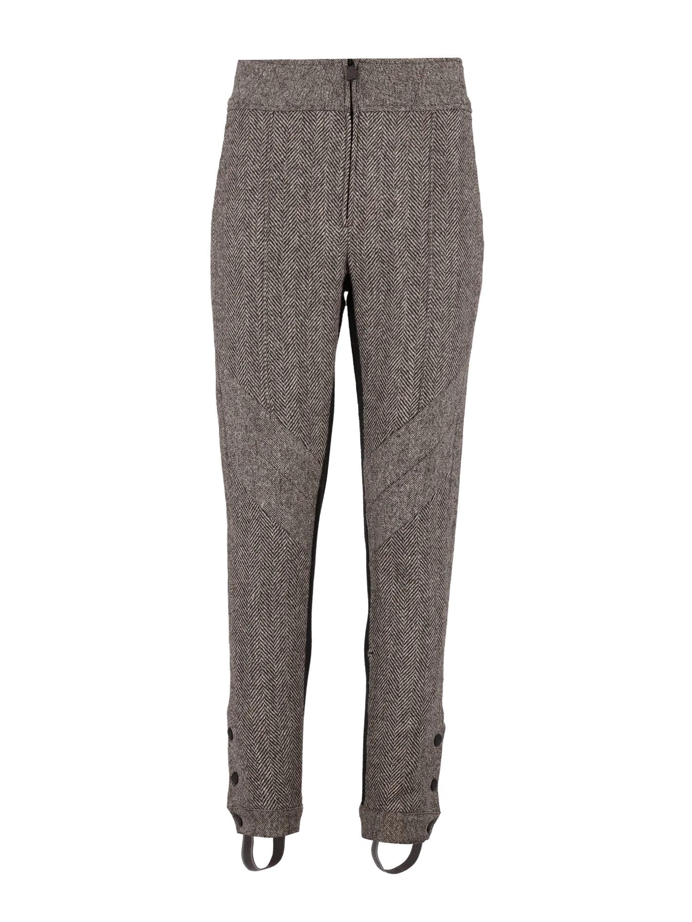 herringbone wool stirrup trousers