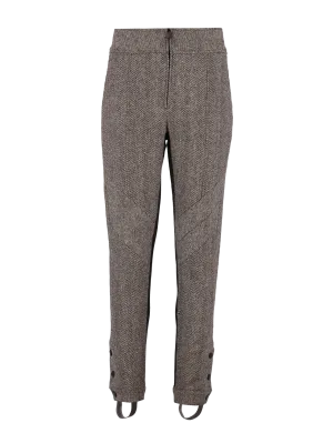 herringbone wool stirrup trousers