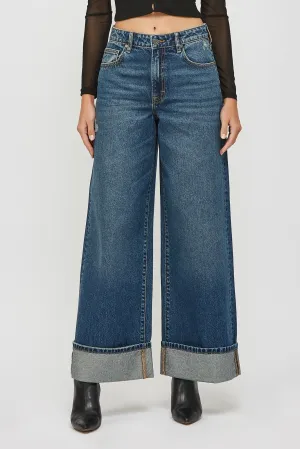 Hidden Super Wide Leg Cuff Jean