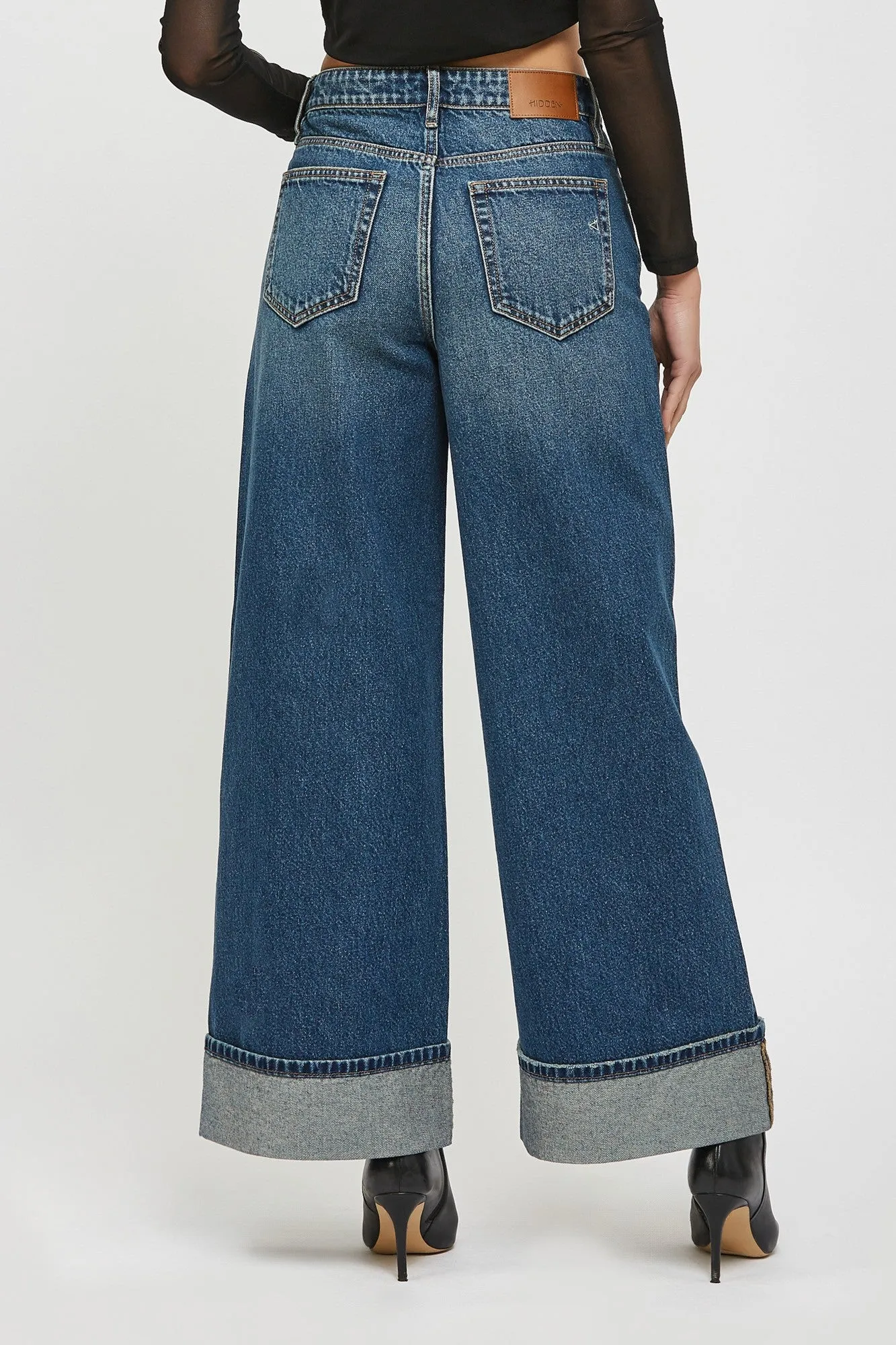 Hidden Super Wide Leg Cuff Jean