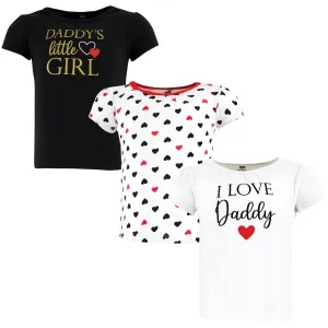 Hudson Baby Short Sleeve T-Shirts, Girl Daddy Red Black