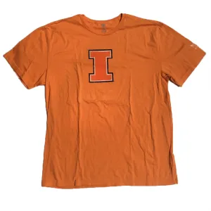 Illinois Fighting Illini Adidas Orange Distressed Logo Shirt