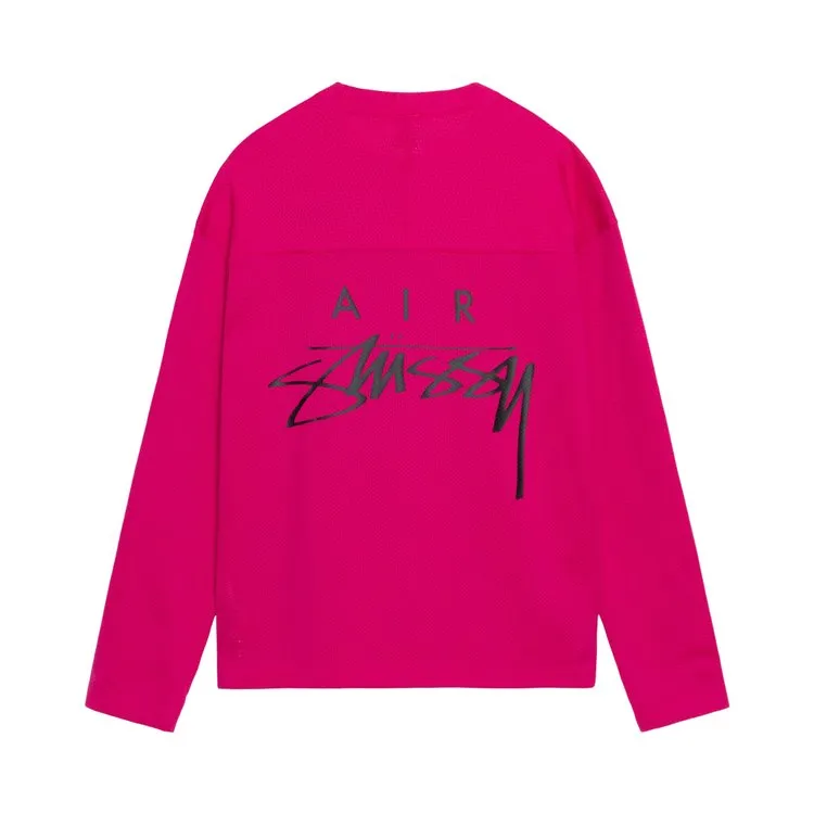 Jersey Stussy x Nike Dri Fit Mesh 'Fireberry', pink