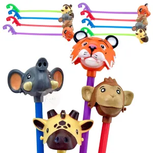 Kicko Assorted Zoo Animal Grabbers - 20 Inch - 1 Dozen Wildlife Hand Sticks - Kids Toy