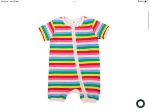 Korango rainbow short sleeve zip romper