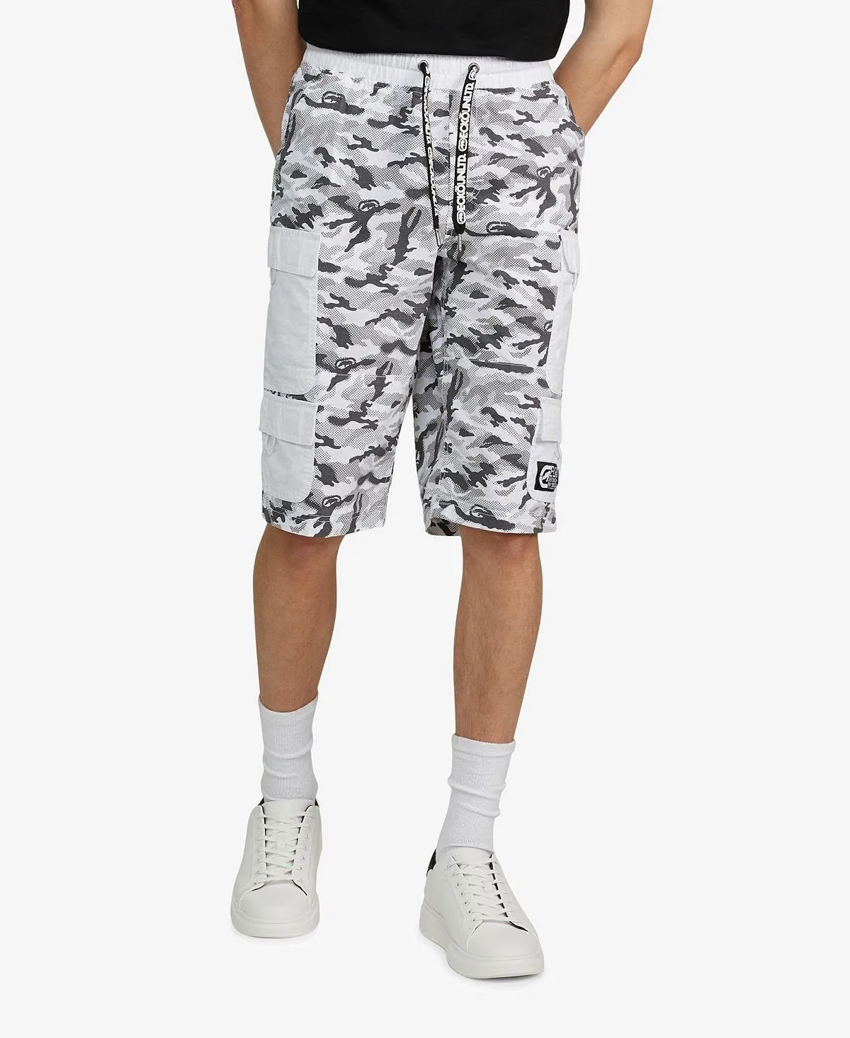 Men's contrast cargo shorts Ecko Unltd, white