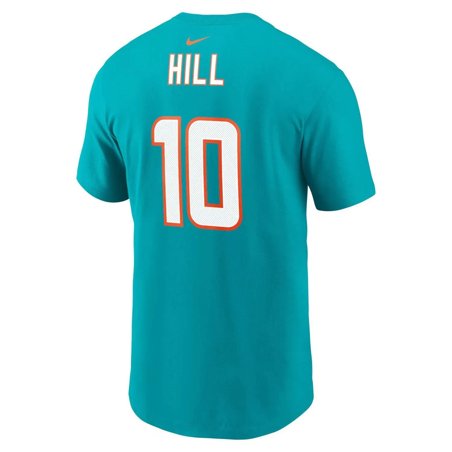 Men's Nike Tyreek Hill Aqua Miami Dolphins Player Name and Number T-Shirt