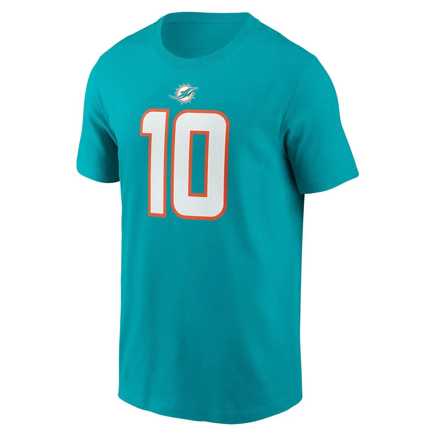 Men's Nike Tyreek Hill Aqua Miami Dolphins Player Name and Number T-Shirt