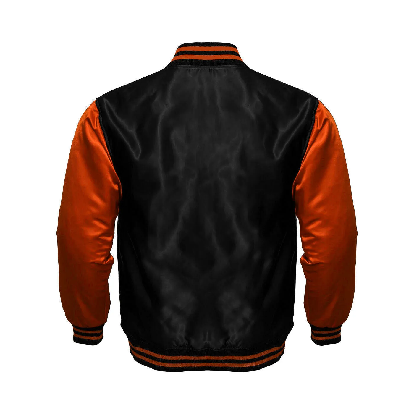 Mens Satin Jacket Black/Orange