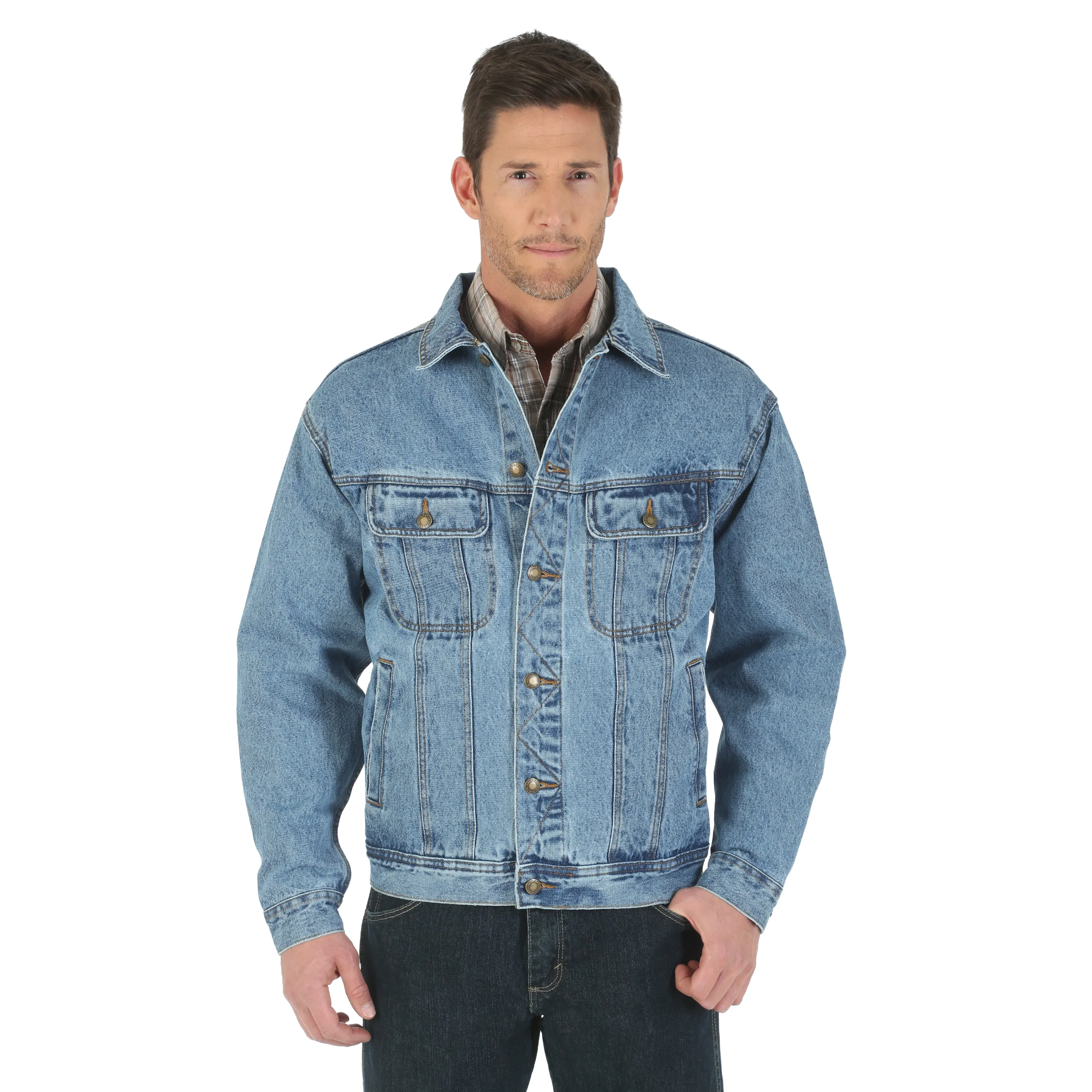 Men's Wrangler Rugged Denim Jacket In Vintage Indigo