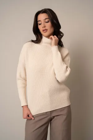 Mock Neck Ribbed Sweater